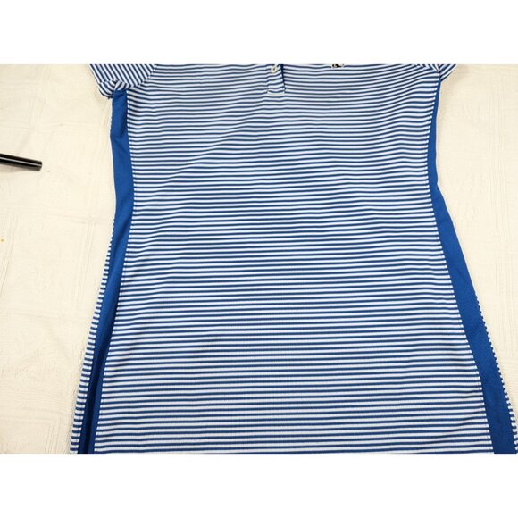 Vineyard Vines Performance Dress Women's Medium white blue stripe shirt style - Picture 12 of 16